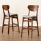Baxton Studio Katya Mid-Century Modern Grey Fabric and Walnut Brown Finished Wood 2-Piece Bar Stool Set 184-11641-Zoro - alternate 6